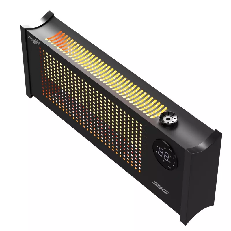 Aquecedor elétrico de rodapé de grafeno preto 1100W